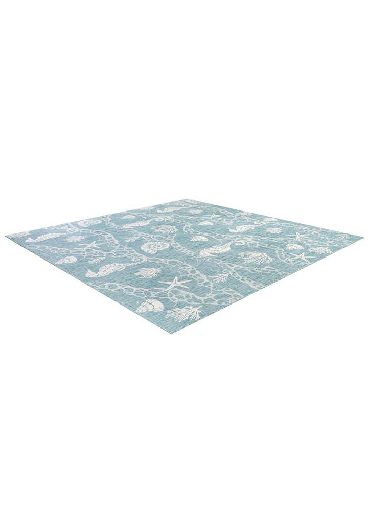 13' x 13' Easy-Clean Coastal Indoor / Outdoor Square Rug