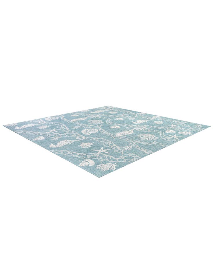 Detail image of 13' x 13'  Washable Coastal Indoor / Outdoor Square Rug