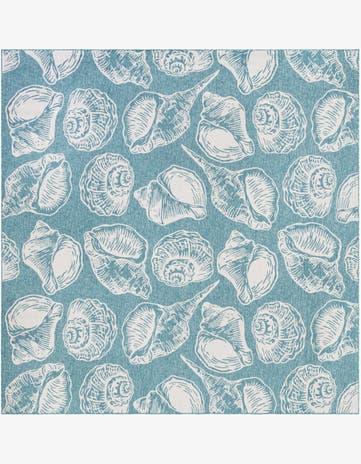 12' x 12' Easy-Clean Coastal Indoor / Outdoor Square Rug