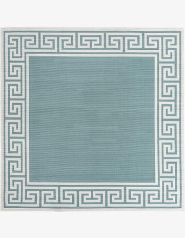 7' 10 x 7' 10 Easy-Clean Coastal Indoor / Outdoor Square Rug