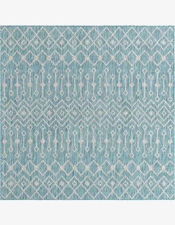 Aqua Easy-Clean Lattice Indoor / Outdoor Square Rug