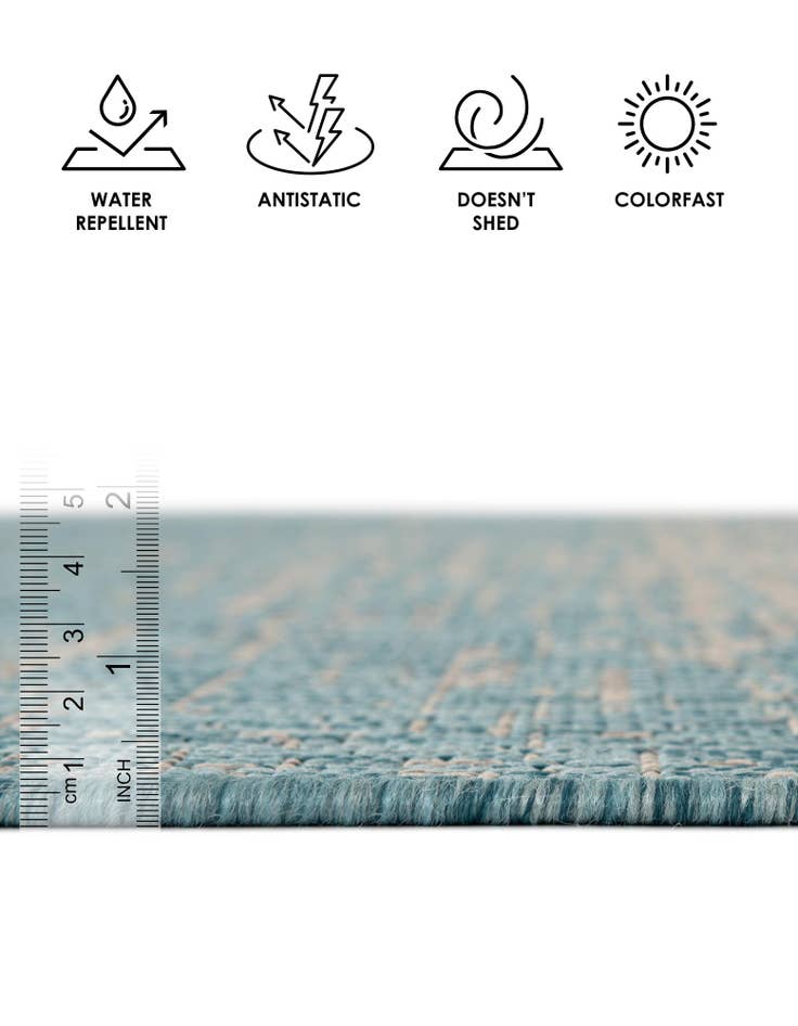 Detail image of 10' 8 x 10' 8 Easy-Clean Modern Indoor / Outdoor Square Rug