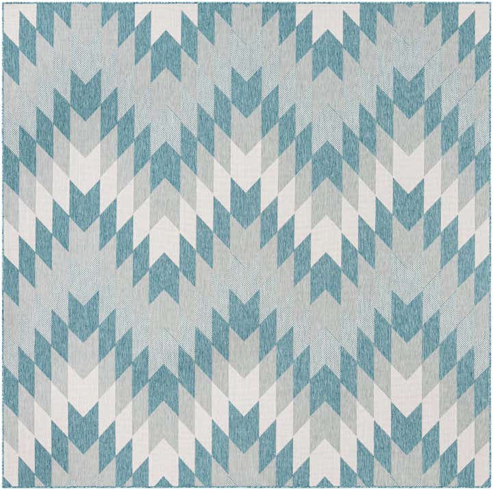 10' x 10' Easy-Clean Modern Indoor / Outdoor Square Rug