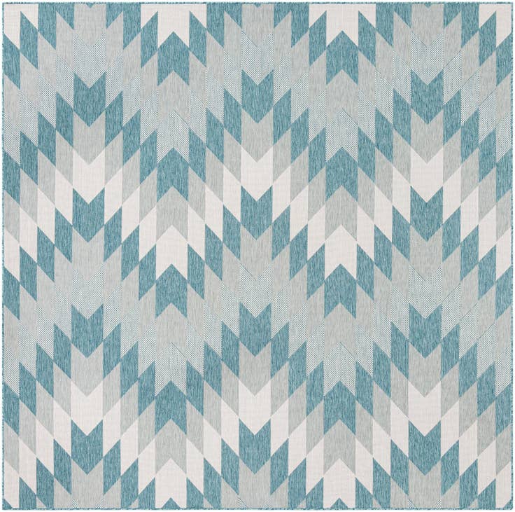 Detail image of 10' x 10' Easy-Clean Modern Indoor / Outdoor Square Rug