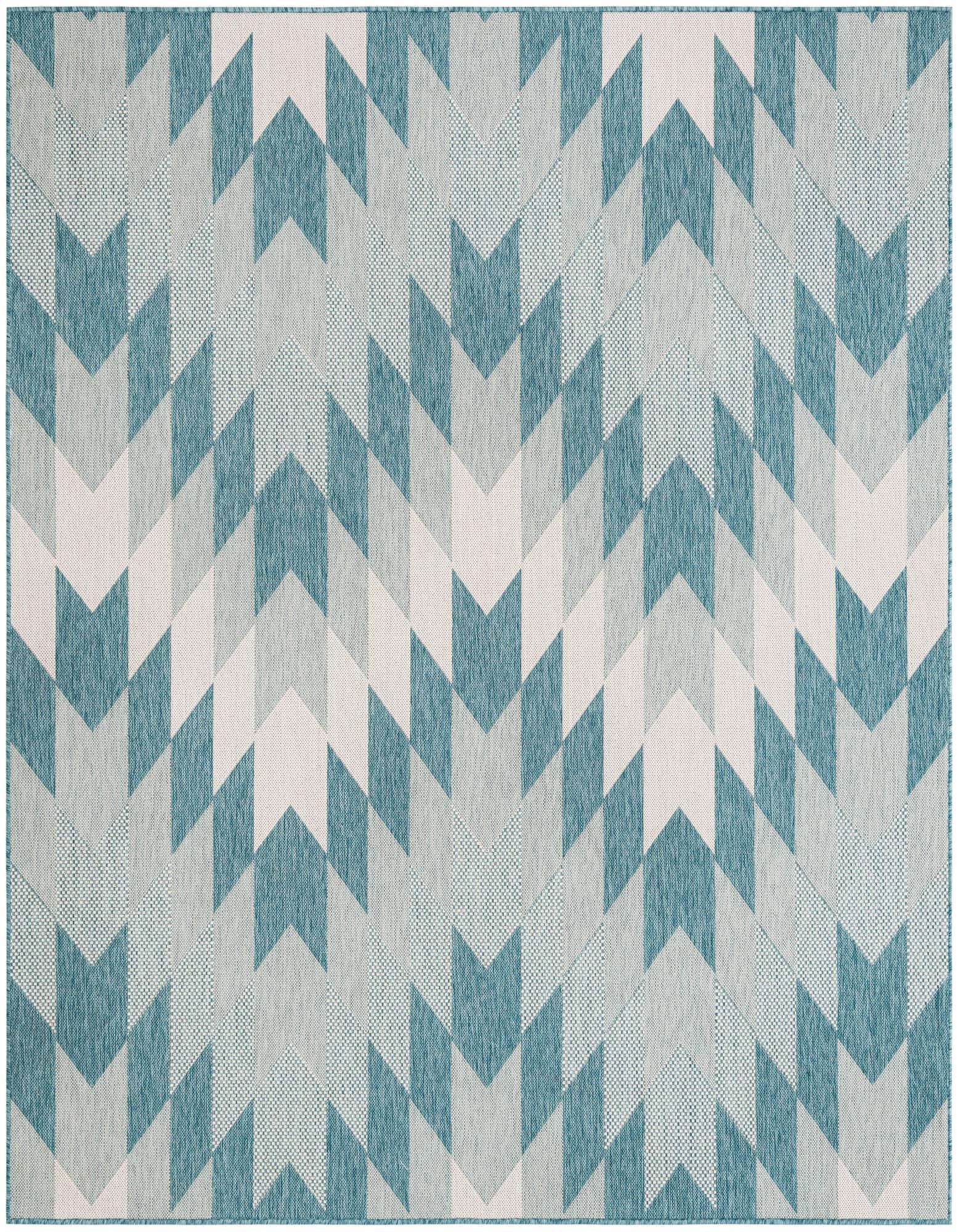 7' 10 x 7' 10 Easy-Clean Modern Indoor / Outdoor Square Rug