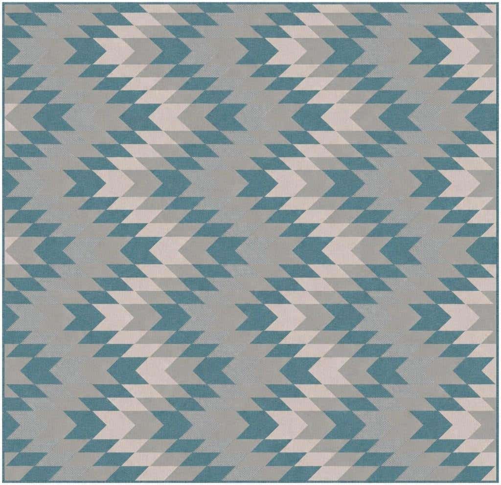 13' x 13' Easy-Clean Modern Indoor / Outdoor Square Rug