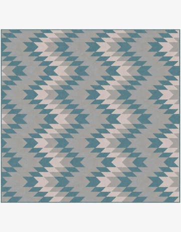 Aqua Easy-Clean Modern Indoor / Outdoor Square Rug