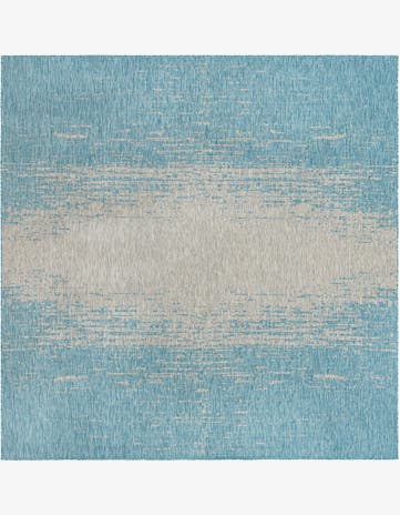 Aqua Easy-Clean Modern Indoor / Outdoor Square Rug