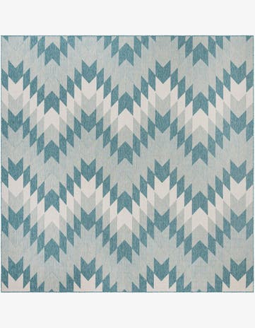 Aqua Easy-Clean Modern Indoor / Outdoor Square Rug