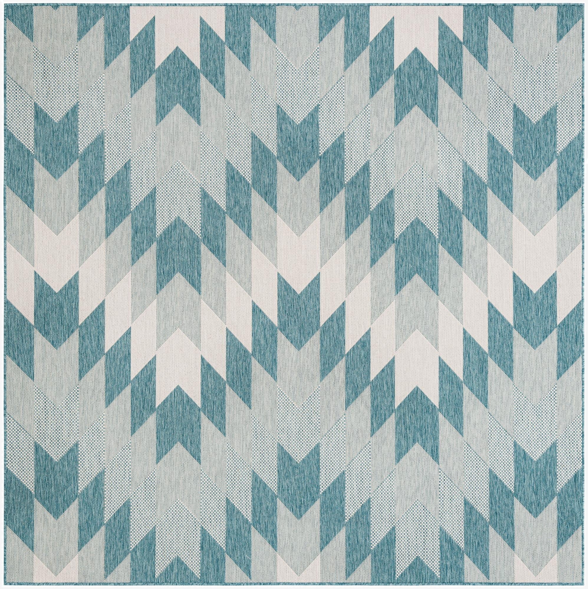 7' 10 x 7' 10  Washable Modern Indoor / Outdoor Square Rug