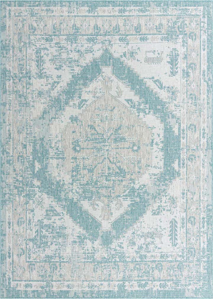 10' x 10' Easy-Clean Traditional Indoor / Outdoor Square Rug