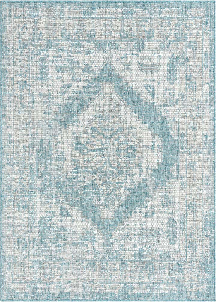 5' 3 x 5' 3 Easy-Clean Traditional Indoor / Outdoor Square Rug