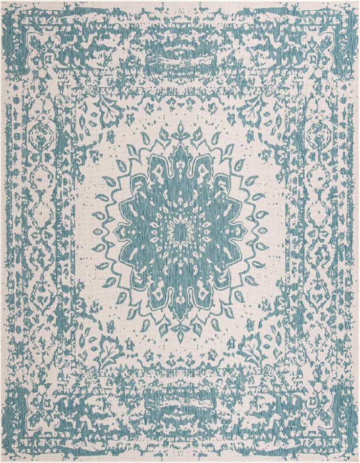 Detail image of 10' x 10' Easy-Clean Traditional Indoor / Outdoor Square Rug