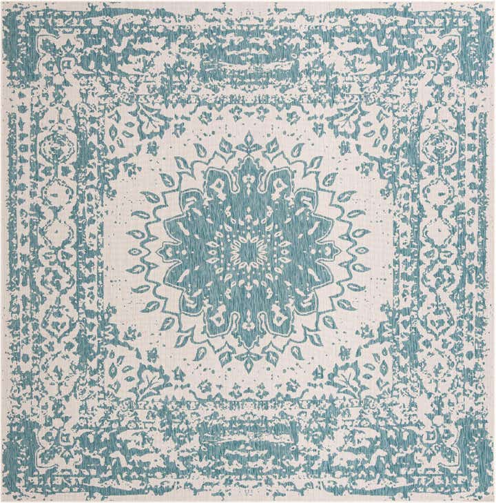 10' x 10' Easy-Clean Traditional Indoor / Outdoor Square Rug