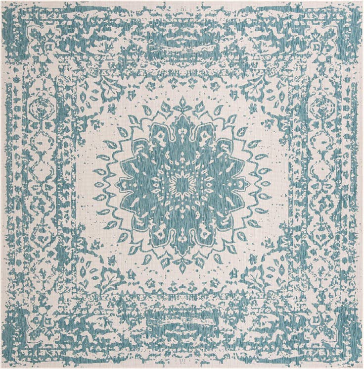 Detail image of 10' x 10' Easy-Clean Traditional Indoor / Outdoor Square Rug