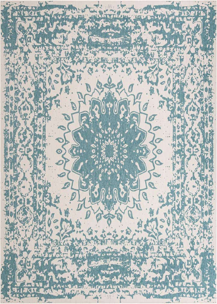 12' x 12' Easy-Clean Traditional Indoor / Outdoor Square Rug