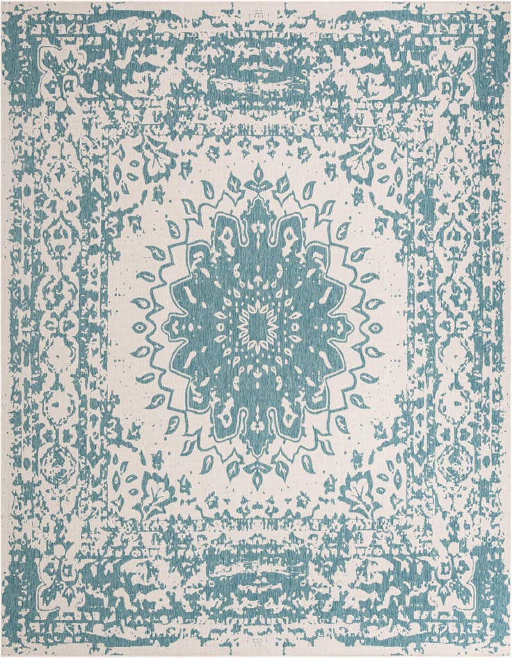 Detail image of 12' x 12' Easy-Clean Traditional Indoor / Outdoor Square Rug
