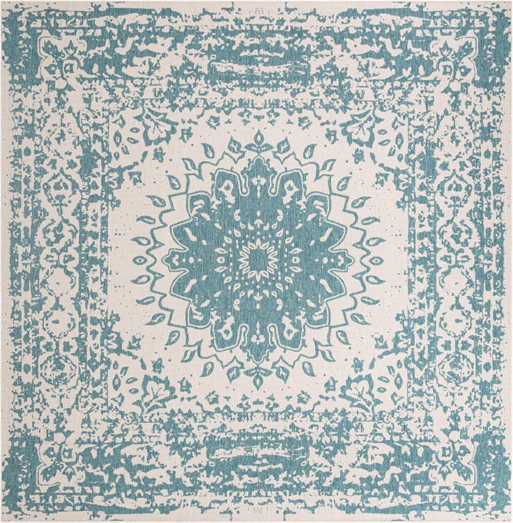 Detail image of 12' x 12' Easy-Clean Traditional Indoor / Outdoor Square Rug