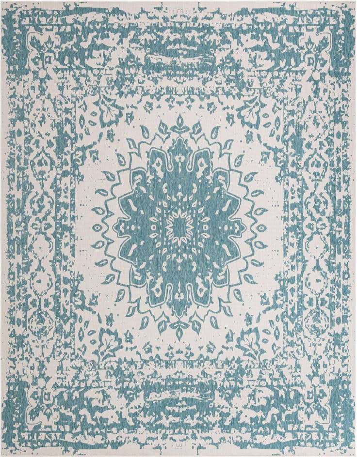 Detail image of 13' x 13' Easy-Clean Traditional Indoor / Outdoor Square Rug