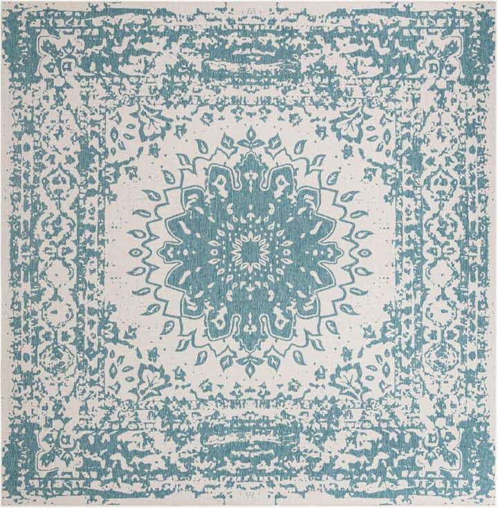 13' x 13' Easy-Clean Traditional Indoor / Outdoor Square Rug