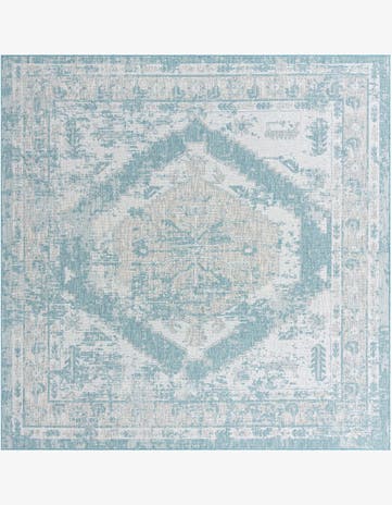 10' x 10' Easy-Clean Traditional Indoor / Outdoor Square Rug