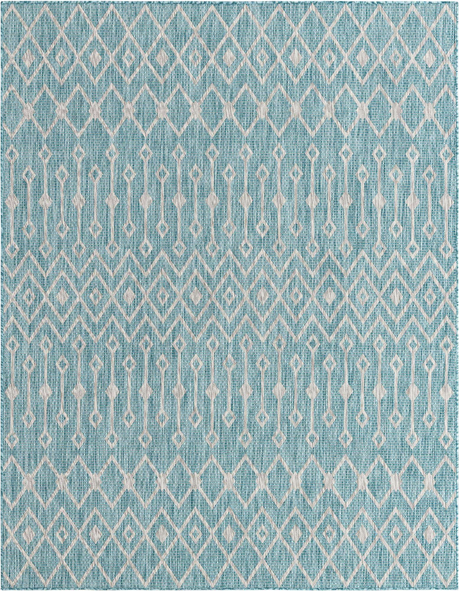 7' 10 x 7' 10 Easy-Clean Trellis Indoor / Outdoor Square Rug