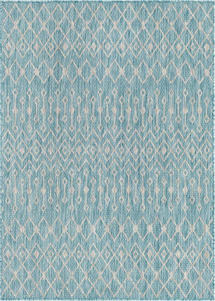 5' 3 x 5' 3 Easy-Clean Trellis Indoor / Outdoor Square Rug