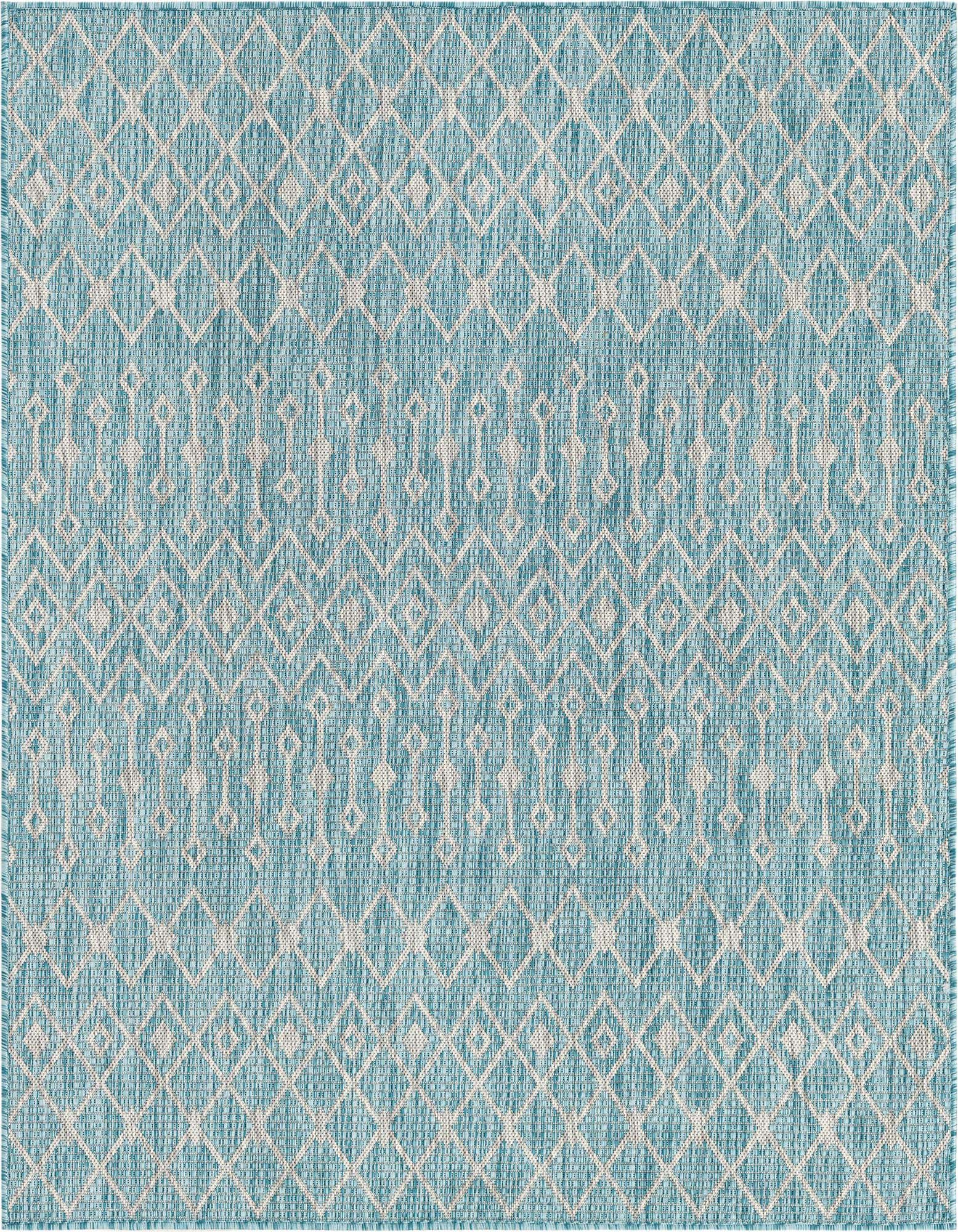 5' 3 x 5' 3 Easy-Clean Trellis Indoor / Outdoor Square Rug