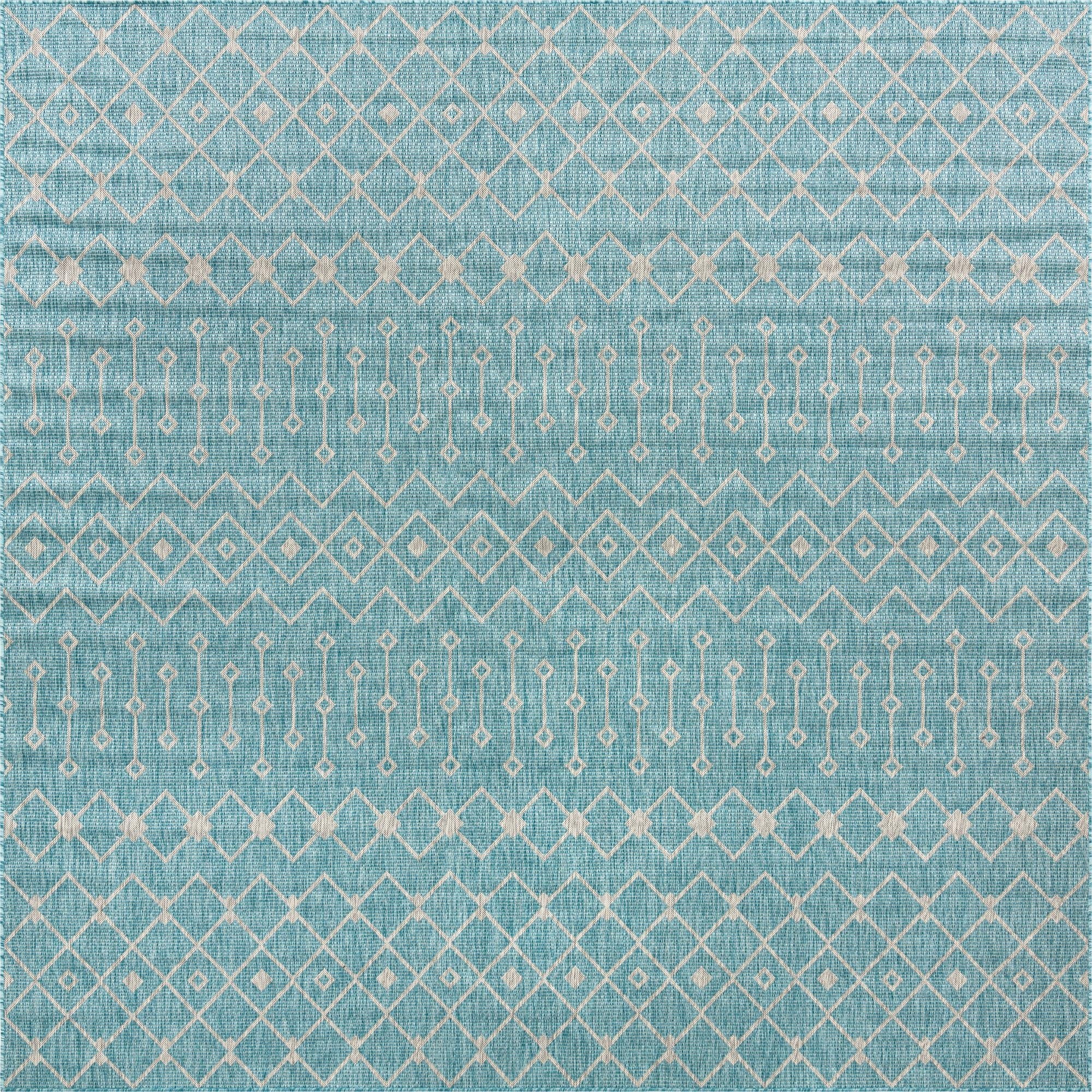 10' 8 x 10' 8  Washable Trellis Indoor / Outdoor Square Rug