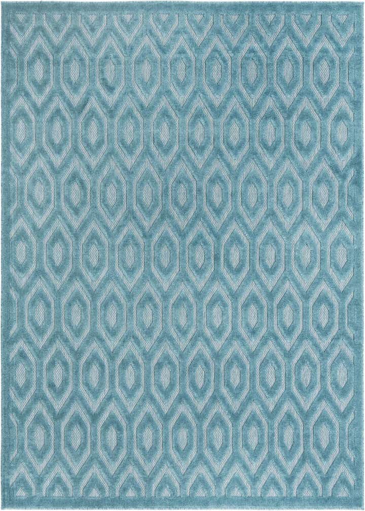 7' 10 x 7' 10 Easy-Clean Trellis Textured Indoor / Outdoor Square Rug