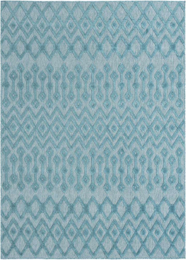 7' 10 x 7' 10 Easy-Clean Trellis Textured Indoor / Outdoor Square Rug