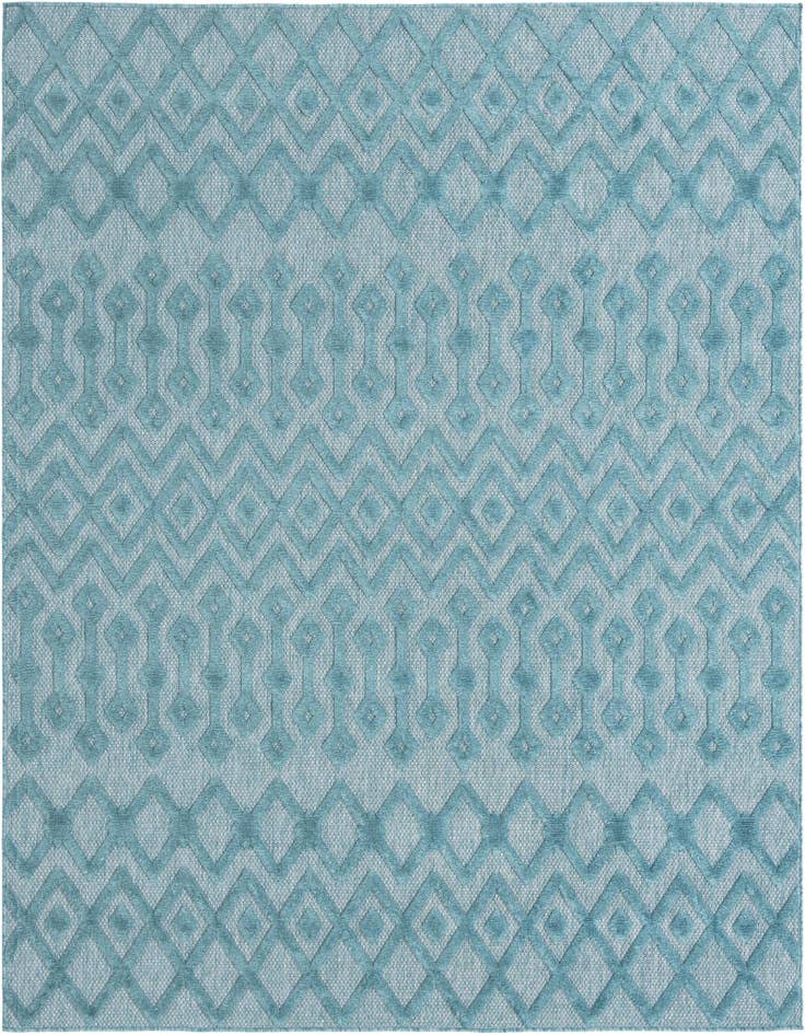 Detail image of 7' 10 x 7' 10 Easy-Clean Trellis Textured Indoor / Outdoor Square Rug