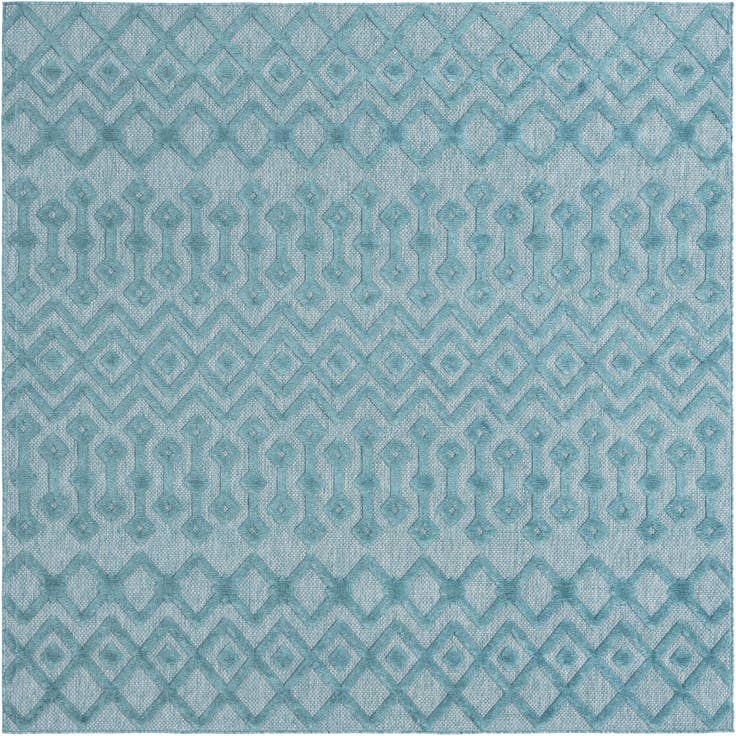 Detail image of 7' 10 x 7' 10 Easy-Clean Trellis Textured Indoor / Outdoor Square Rug