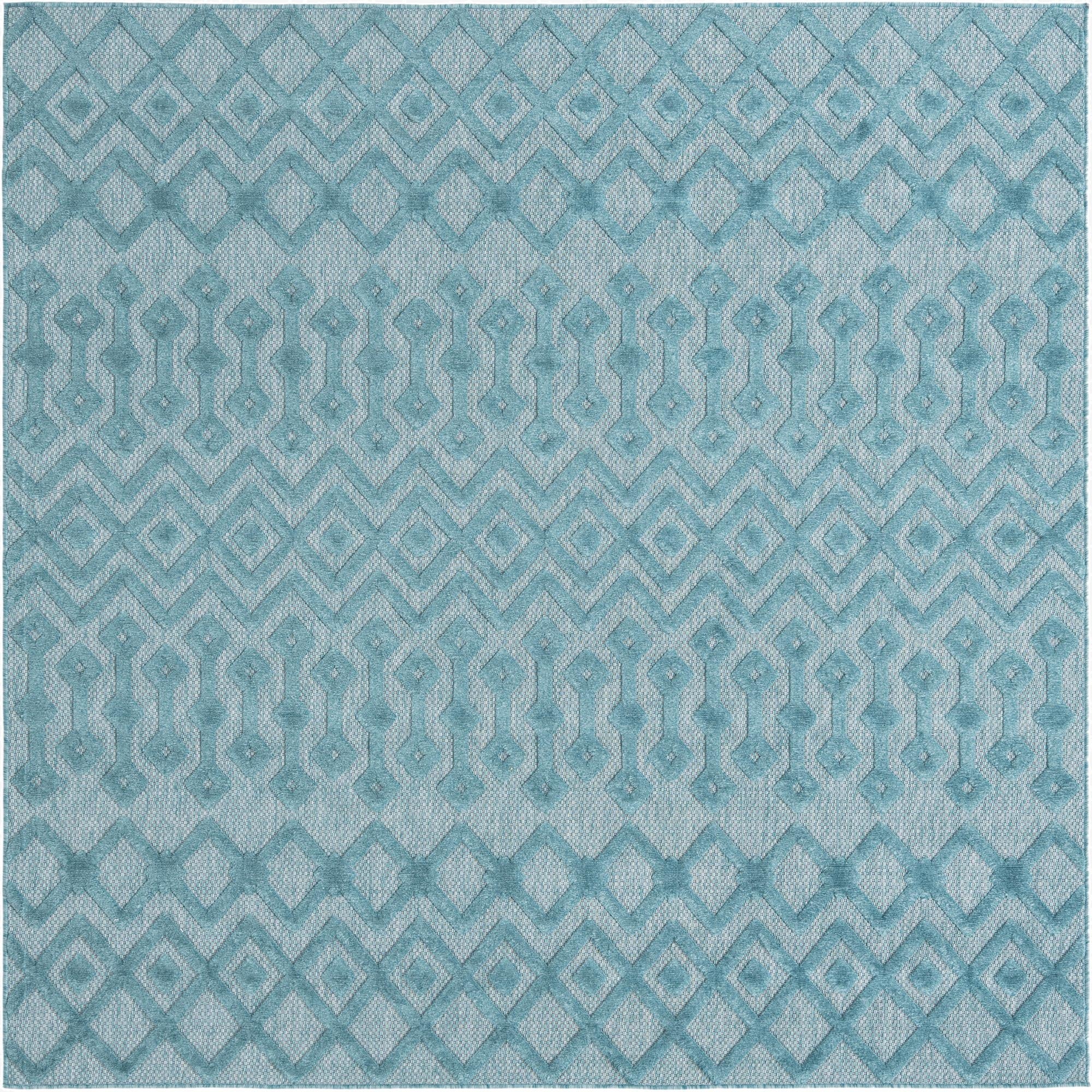 Primary image 7' 10 x 7' 10  Washable Trellis Textured Indoor / Outdoor Square Rug