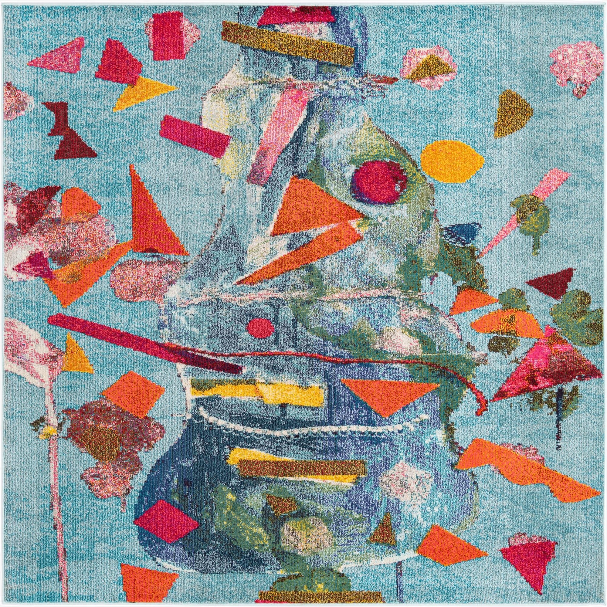 7' 10 x 7' 10  Washable Vivid Square Rug