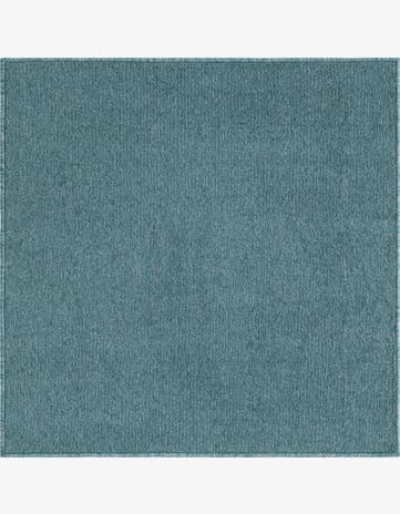 Aquamarine Blue Everyday Solid Square Rug