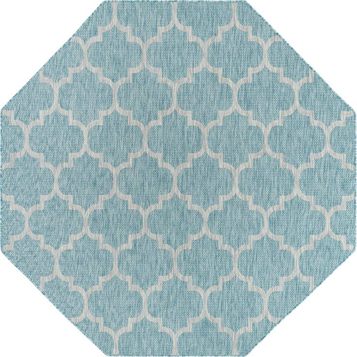 Detail image of 7' 10 x 7' 10 Easy-Clean Lattice Indoor / Outdoor Octagon Rug