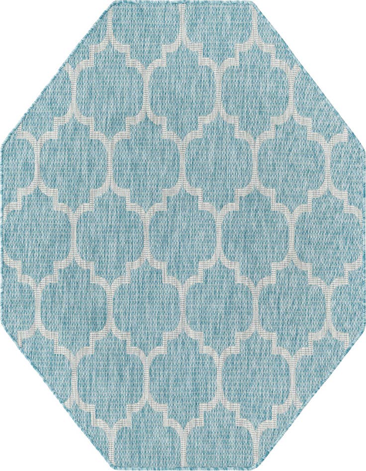 Detail image of 5' 3 x 5' 3 Easy-Clean Lattice Indoor / Outdoor Octagon Rug