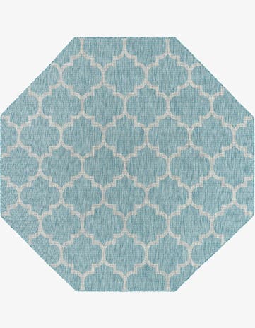 7' 10 x 7' 10 Easy-Clean Lattice Indoor / Outdoor Octagon Rug