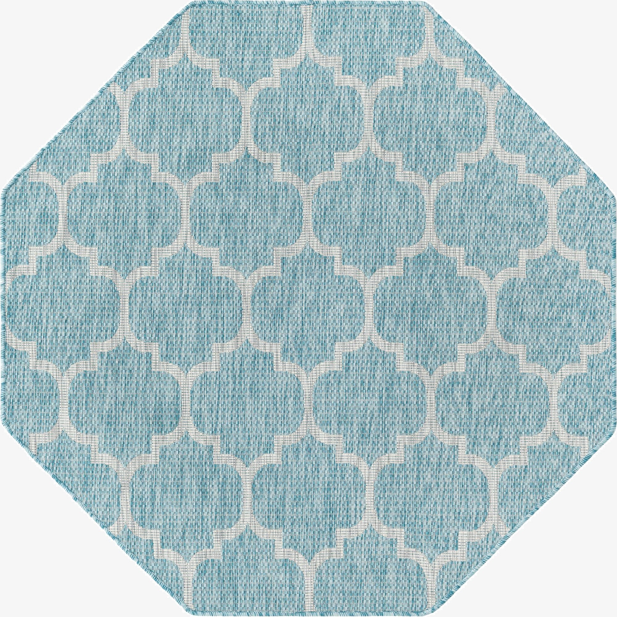 5' 3 x 5' 3 Washable Lattice Indoor / Outdoor Octagon Rug