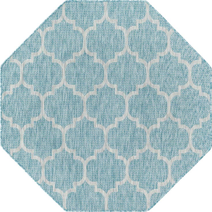 Detail image of 5' 3 x 5' 3 Easy-Clean Trellis Indoor / Outdoor Octagon Rug