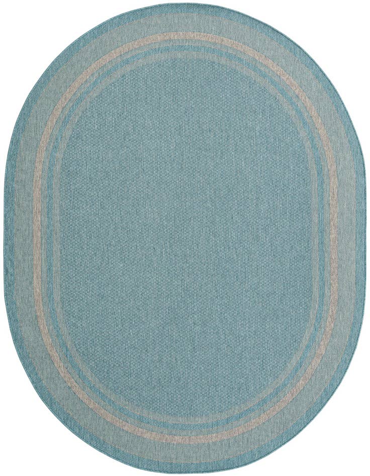 Detail image of 7' 10 x 10' Easy-Clean Border Indoor / Outdoor Oval Rug