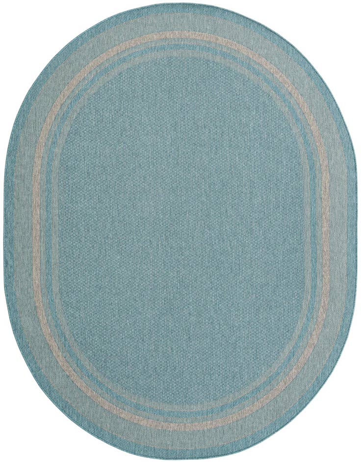 Detail image of 7' 10 x 10' Easy-Clean Border Indoor / Outdoor Oval Rug