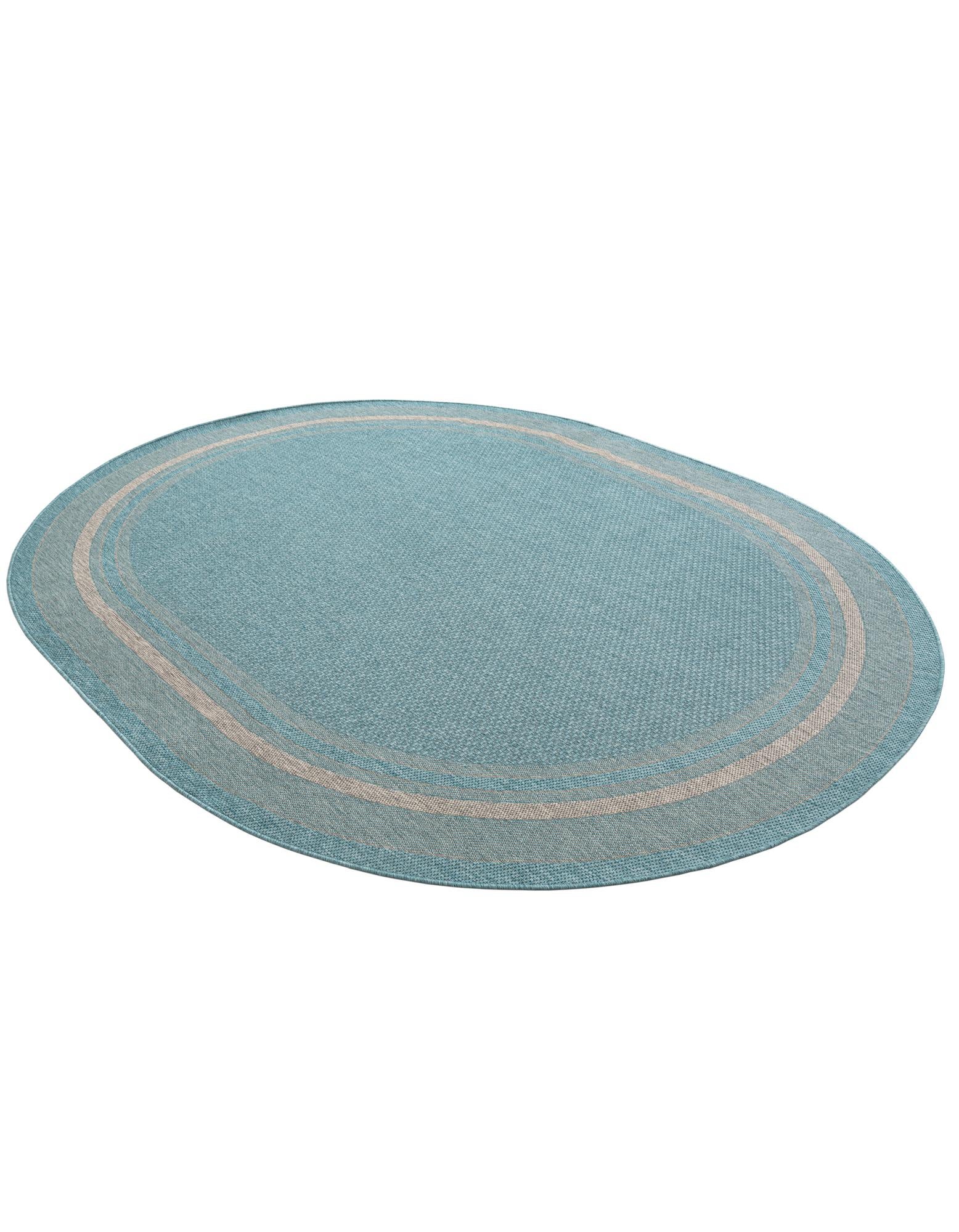 7' 10 x 10' Easy-Clean Border Indoor / Outdoor Oval Rug
