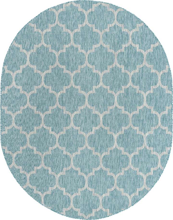 7' 10 x 10' Easy-Clean Lattice Indoor / Outdoor Oval Rug