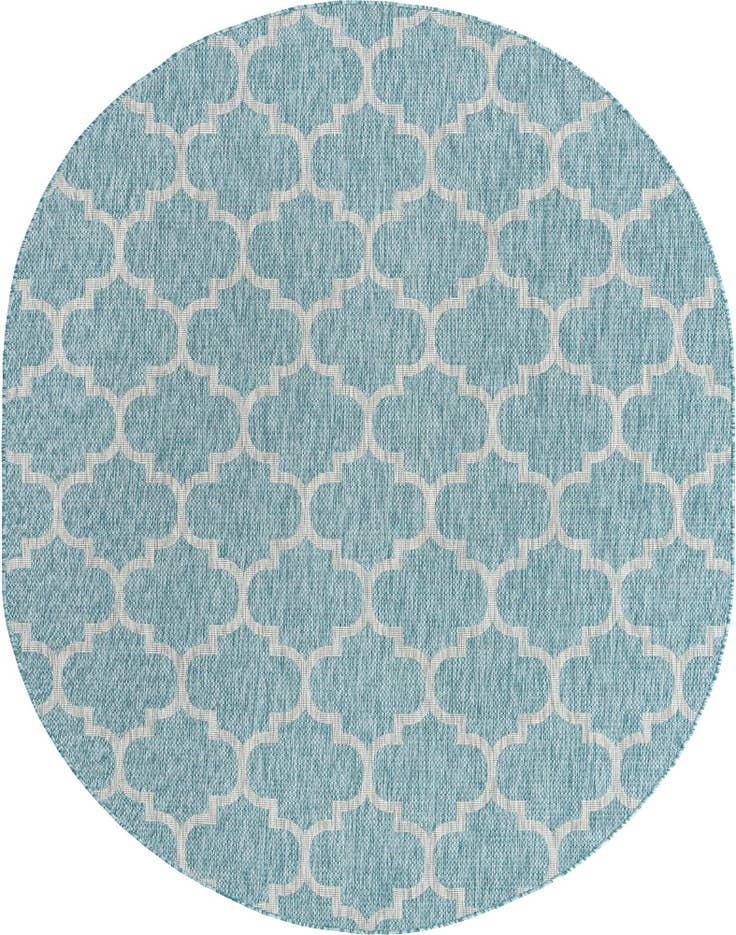 Detail image of 7' 10 x 10' Easy-Clean Lattice Indoor / Outdoor Oval Rug