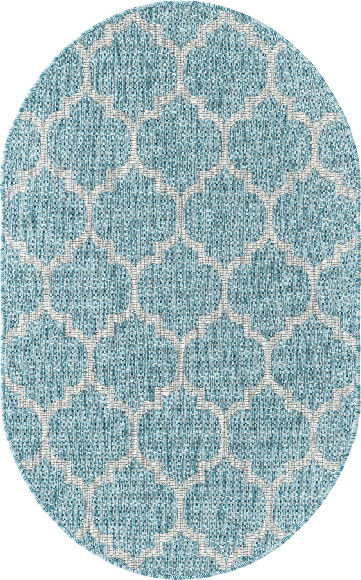 3' x 5' 3 Easy-Clean Lattice Indoor / Outdoor Oval Rug