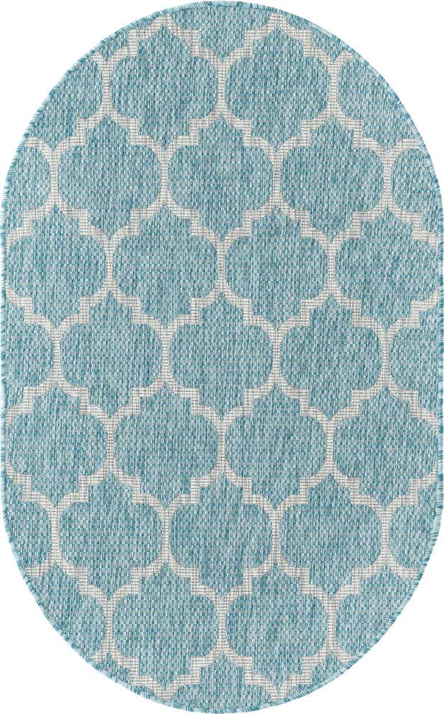 3' x 5' 3 Easy-Clean Lattice Indoor / Outdoor Oval Rug