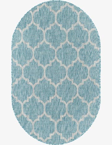 3' x 5' 3 Easy-Clean Lattice Indoor / Outdoor Oval Rug
