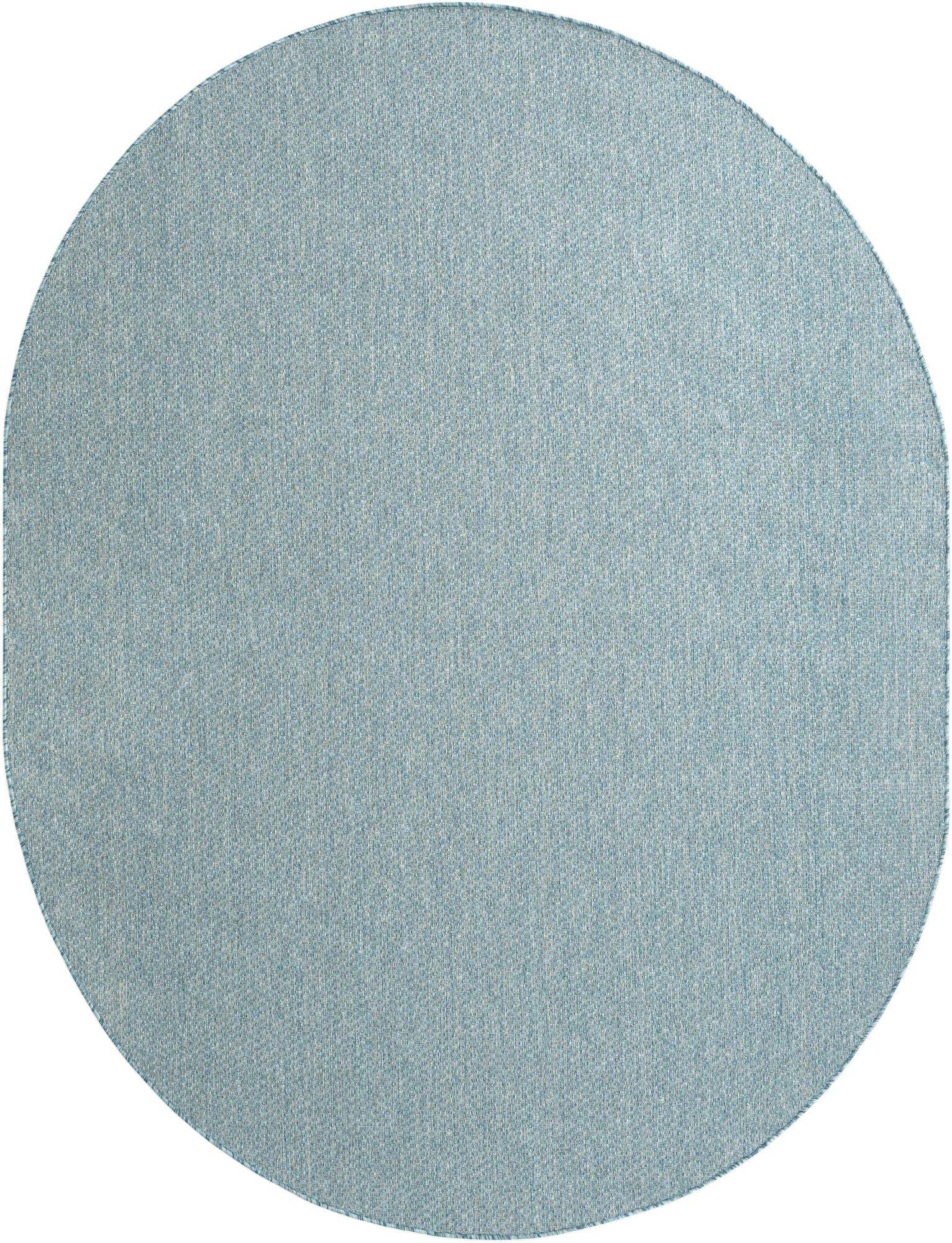 7' 10 x 10' Easy-Clean Solid Indoor / Outdoor Oval Rug